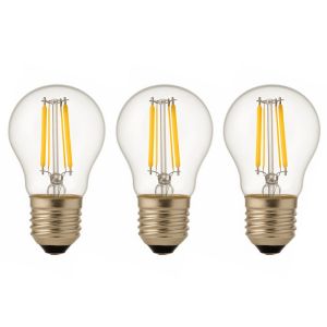 Pack x3 bombilla LED g45 E27 filamento 4w 470lm. Luz cálida 2700k
