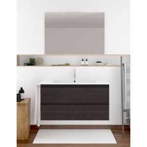 Mueble de baño ibiza con lavabo y espejo 80x40cm roble sinatra