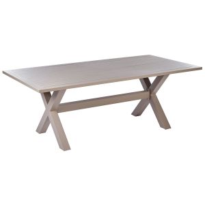 Mesa de jardín cascais 200 cm 105 cm metal gris pardo