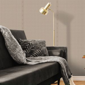 Papel pintado texturizado etnico tnt panel rattan borneo marron