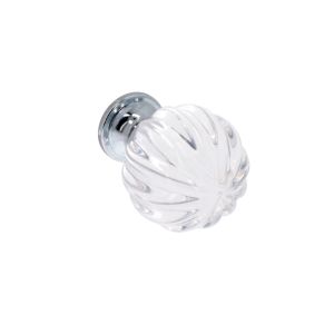 Pomo para muebles en zamac y cristal, 45 mm de diam,