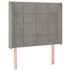 vidaXL cabecero con orejas de terciopelo gris claro 93x16x118/128 cm