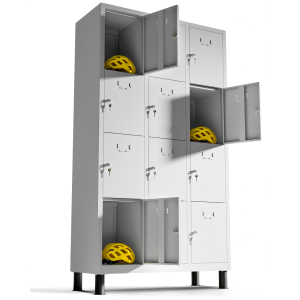 Twinthink taquillas vestuario 180cm 12 puertas taquilla metalica (gris)