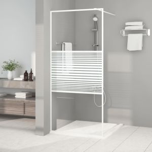 Mampara de ducha vidrio esg transparente blanco 90x195 cm