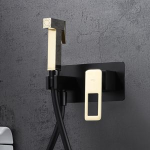 Imex - grifo monomando bidé negro oro serie suecia