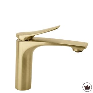 Rea grifo de lavabo premium vision gold brush low, 15,2x4,2x14 cm