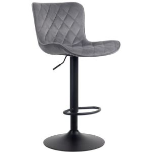 Taburete de bar elegante - gris oscuro - velour