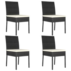 vidaXL sillas de comedor de jardín 4 unidades ratán sintético negro