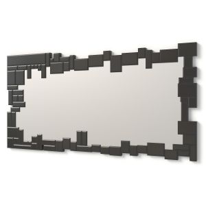 Dekoarte - espejos decorativos modernos de pared irregular negro | 140x70cm