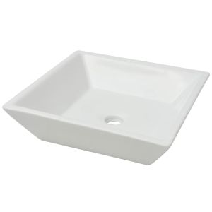 vidaXL lavabo cuadrado de cerámica 41,5x41,5x12 cm blanco