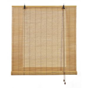 Estor de bambú, estor enrollable de bambú natural marrón claro, 60 x 175cm