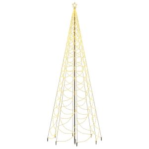 vidaXL árbol de navidad con poste de metal 1400 LEDs blanco cálido 5 m