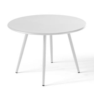Oviala - mesa de jardín redonda de metal blanco 40 cm