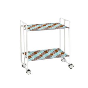 Carrito auxiliar con ruedas bauhaus armazón metálico blanco, 2 bandejas