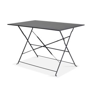 Oviala - mesa de jardín plegable de acero gris
