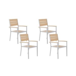 Conjunto de 4 sillas de jardín prato beige