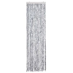 vidaXL cortina mosquitera blanco y gris chenilla 56x200 cm