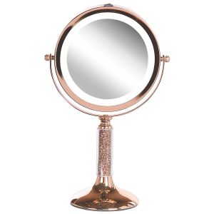 Espejo de maquillaje LED baixas rosa dorado