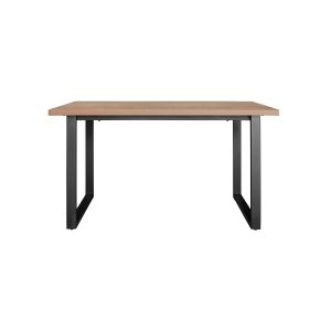 Mesa de comedor tapa 36 mm de grosor color marron estructura metalica