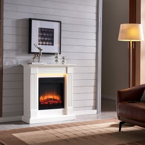 Chimenea eléctrica BALDERIA Ladina - chimenea de pie - blanca
