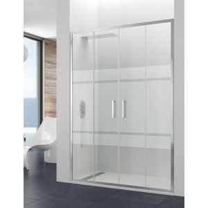 Mampara de ducha frontal allstone titan 2+2 140 cm, serigrafiado
