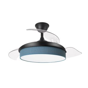 Ventilador dc moda 72w negro/azul 3 aspas