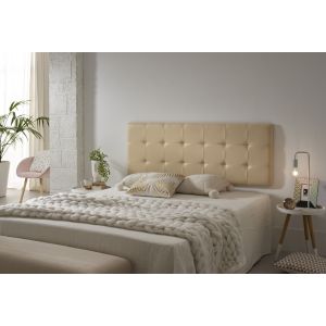 Cabecero 160 capitone cuadros polipiel 162x57x5cm camel