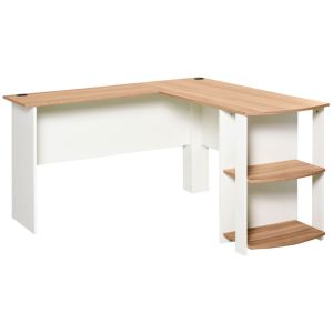 Mesa de ordenador 136x130x72 cm aglomerado de madera bicolor Homcom