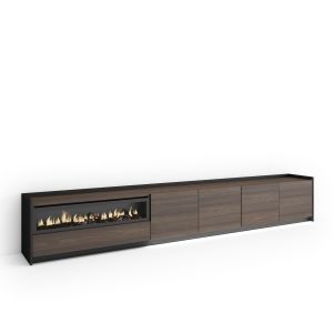 Mueble tv, 310x37x50cm, chimenea eléctrica, LED rf4872