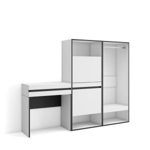 Consola entrada, zapatero, armario abierto, 190x35x145cm, rf3441