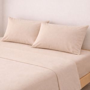 Pack 2 fundas almohada beige 75cm - 100% algodón - donegal collections