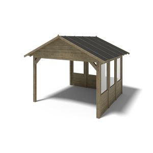 Pérgola de jardín 4.04x4.04 m con paneles - impregnada - alt127