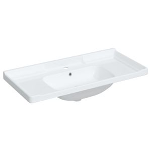 vidaXL lavabo de baño rectangular cerámica blanco 100x48x23 cm
