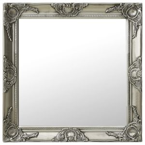 vidaXL espejo de pared estilo barroco plateado 60x60 cm