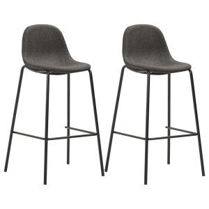 vidaXL taburetes de cocina 2 unidades tela gris oscuro