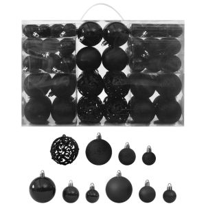 vidaXL juego de bolas de navidad 100 piezas negro