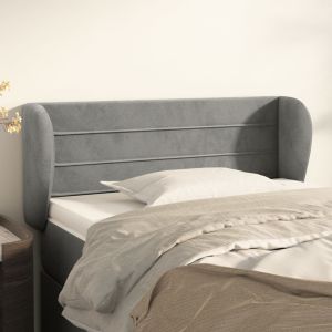 Cabecero de terciopelo gris claro 103x23x78/88 cm eso4861