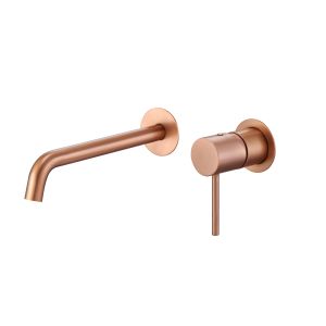 Grifo de lavabo empotrado monomando serie monza – oro rosa cepillado