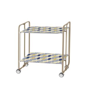 Carrito auxiliar con ruedas bauhaus armazón metálico color arena,2 bandejas