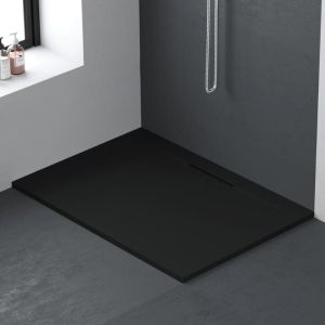 Plato de ducha resina lyra negro  95x160cm rejilla color