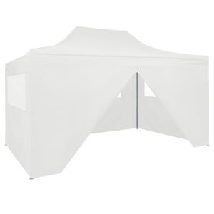 vidaXL carpa plegable profesional con 4 paredes acero blanco 3x4 m