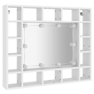 vidaXL mueble con espejo y LED blanco 91x15x76,5 cm