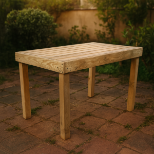 Mesa de jardín madera tratada para exterior 120x76x76 cm - vidahuerto
