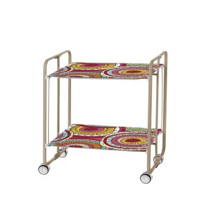 Carrito auxiliar con ruedas bauhaus armazón metálico color arena,2 bandejas