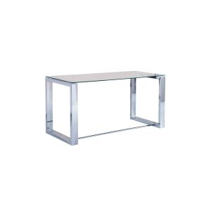Mesa de escritorio con sobre de cristal 140x70 cm office metal cromado
