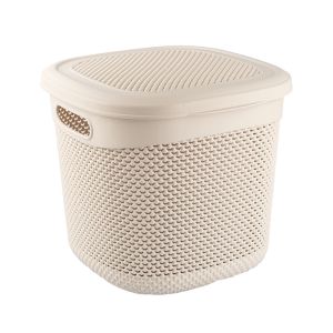 Cesta mediana cuadrada con tapa 15 litros 7house