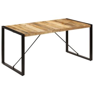 Mesa de comedor de madera maciza de mango 160x80x75 cm oif674205