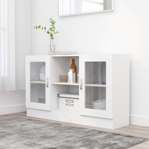 Vitrina de madera ingeniería blanca 120x30,5x70 cm oif373242
