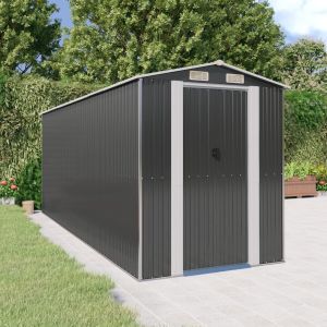 Cobertizo de jardín acero galvanizado antracita 192x523x223 cm es5835