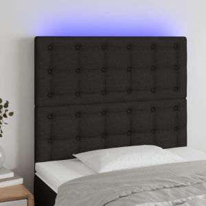Cabecero con luces LED tela negro 90x5x118/128 cm eso3876
